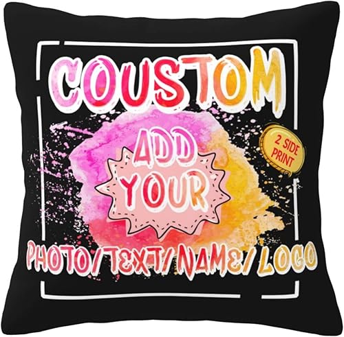 FGHJ Funda de almohada personalizada con imagen diseño de tu propia foto texto logotipo resistente a la suciedad transpirable exquisita tecnología FGHJ Funda de almohada personalizada con imagen diseño de tu propia foto texto logotipo resistente a la suciedad transpirable exquisita tecnología
