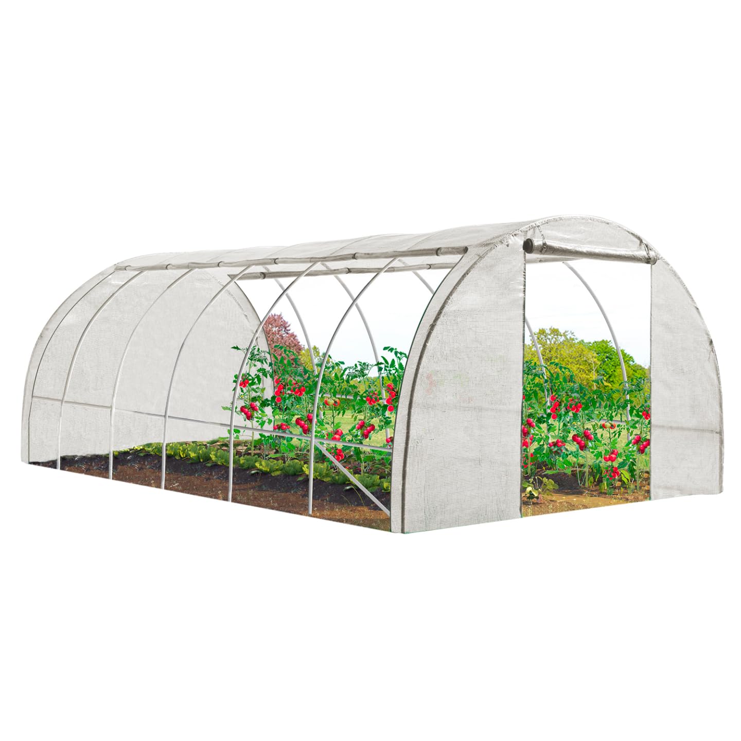 IDMarket - Bâche de Rechange 130 GR/m² pour Serre 18M² Blanche 4 Saisons CRIMÉE