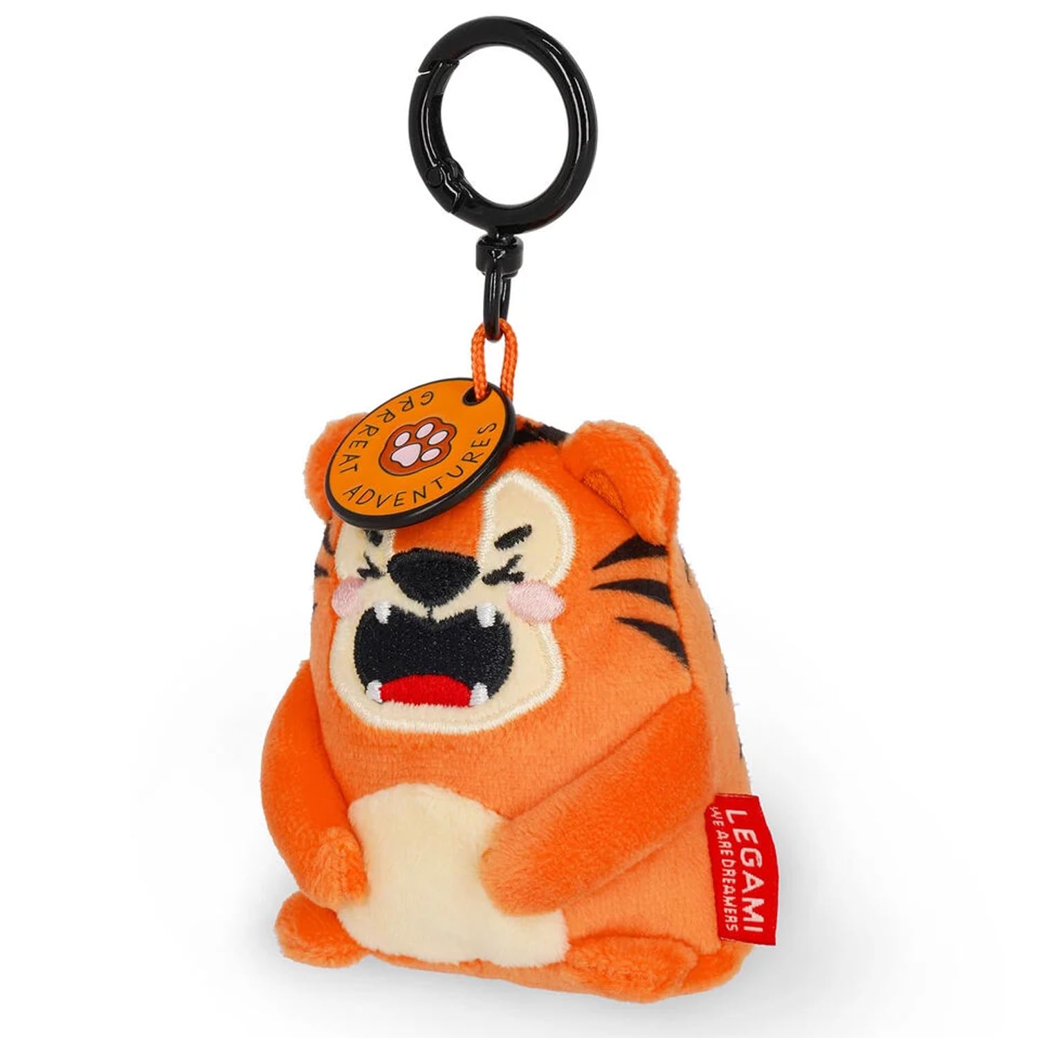 LEGAMI Stylo gel effaçable + porte-clés en peluche | Lot de 10 stylos avec encre effaçable thermosensible, gamme de couleurs d'encre, pointe de 0,7 mm | Motifs d'animaux mignons (tigre)