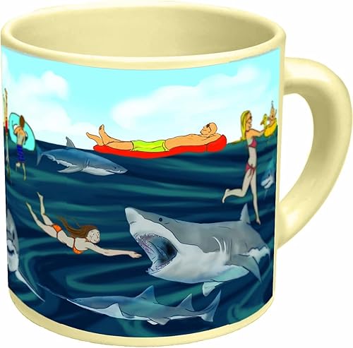 Miniatura 5 de Taza que cambia de calor, añade café o té y los tiburones que acechan bajo el agua aparecen - Viene en una divertida caja de regalo