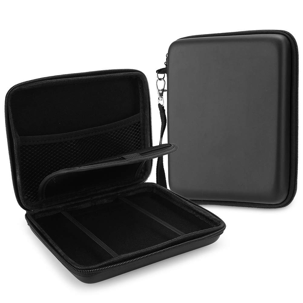 Étui de Transport 2 Pièces pour Console 2DS étui de Transport à Coque Rigide EVA Sac Portable avec Laçage pour Console 2DS et Accessoires (Noir)