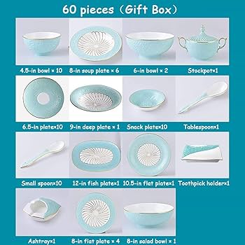 Amazon.co.jp: ディナーセットクラシック陶器食器、セラミック