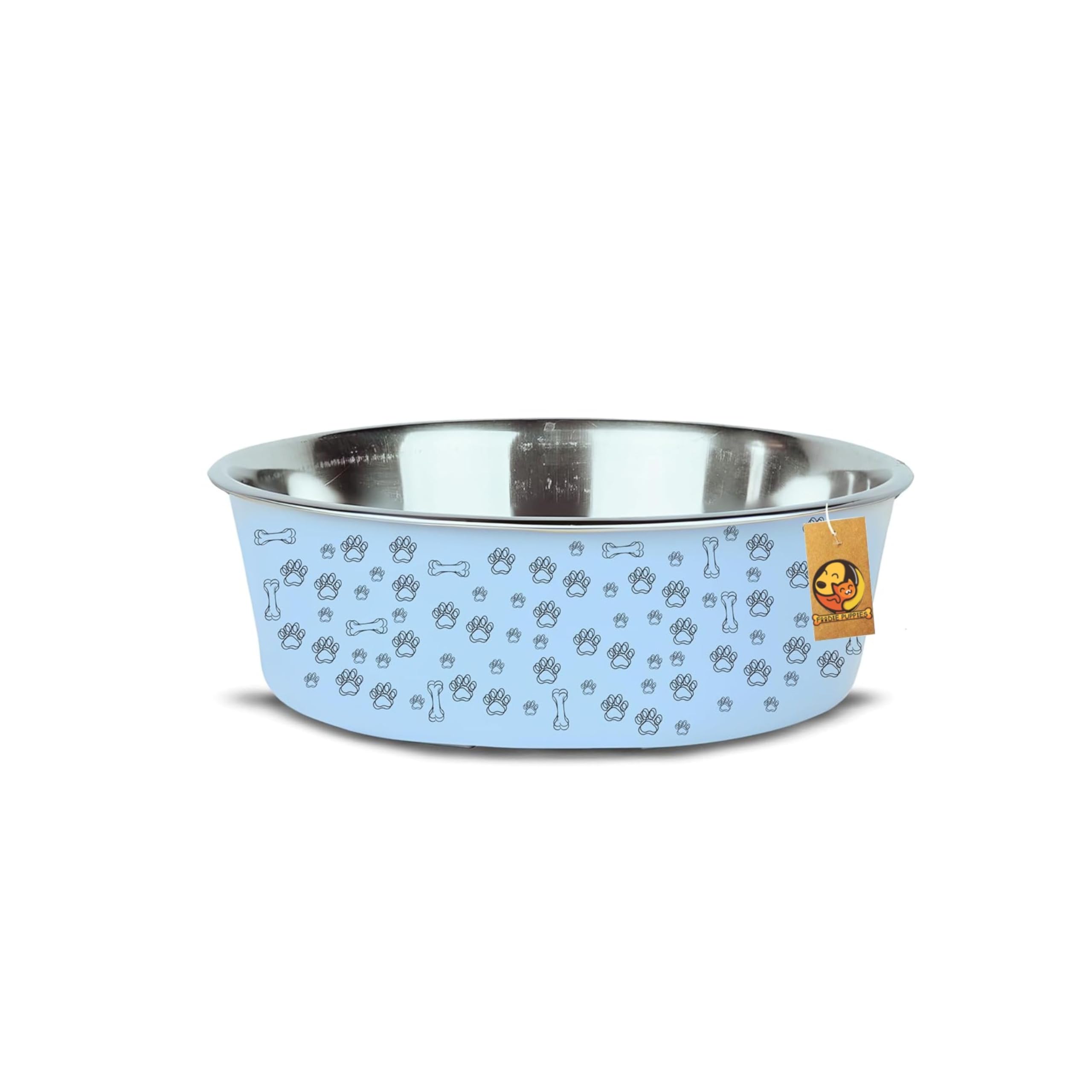 Foodie Puppies Pet Water/Food Bonded Fusion Bowl - 700ml (Sky Blue, Medium) for Small to Medium Dogs I Stainless Steel Anti-Skid/Slip Rubber Base Bowl I Non-Toxic & 100% Safe for Pets (B0CVFT232S) Amazon Price History, Amazon Price Tracker