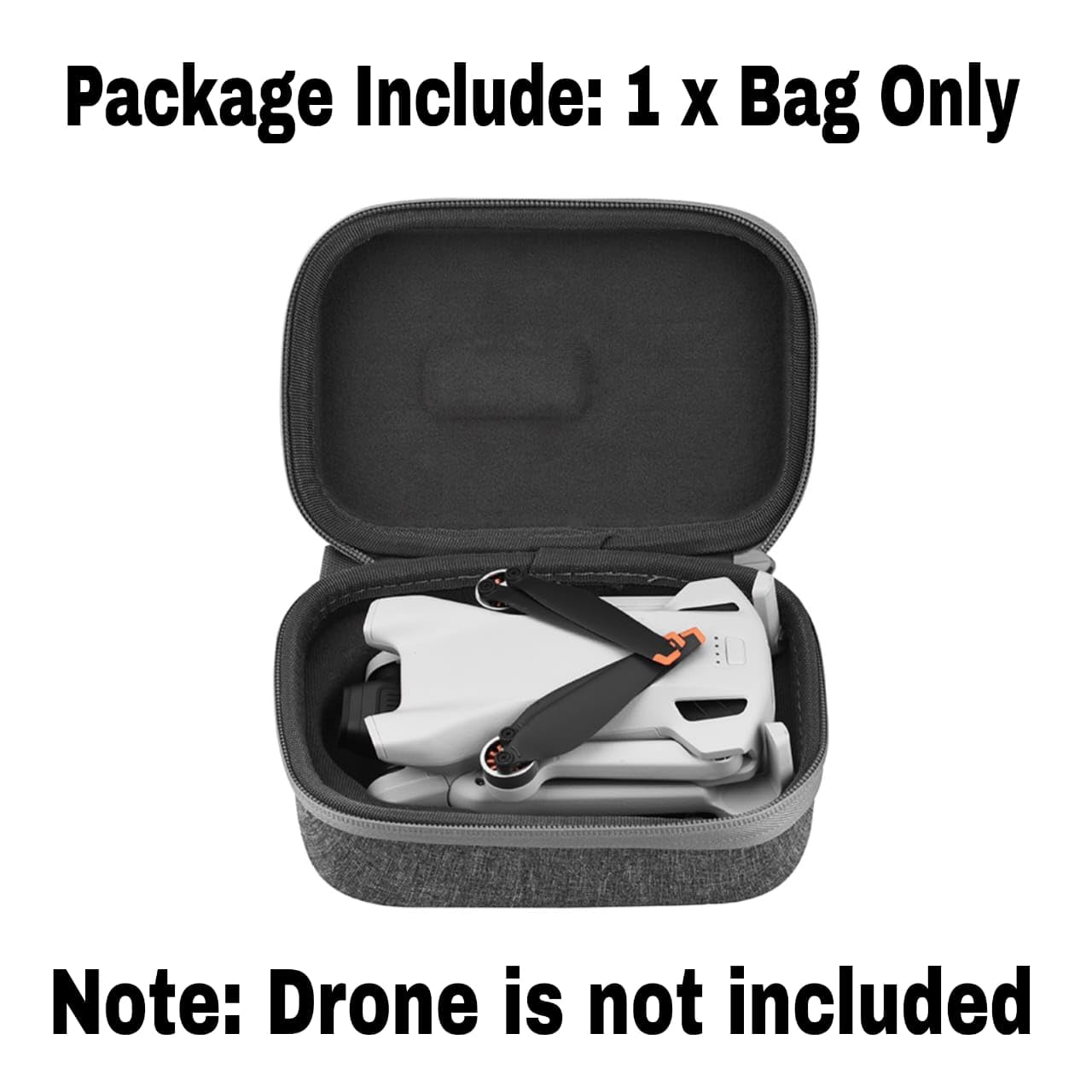 GetZget Fabric Sunnylife Carrying Case Bag for DJI Mini 3/Mini 3 Pro Drone - Portable Compact Storage Accessory for Air Travel, Grey 2