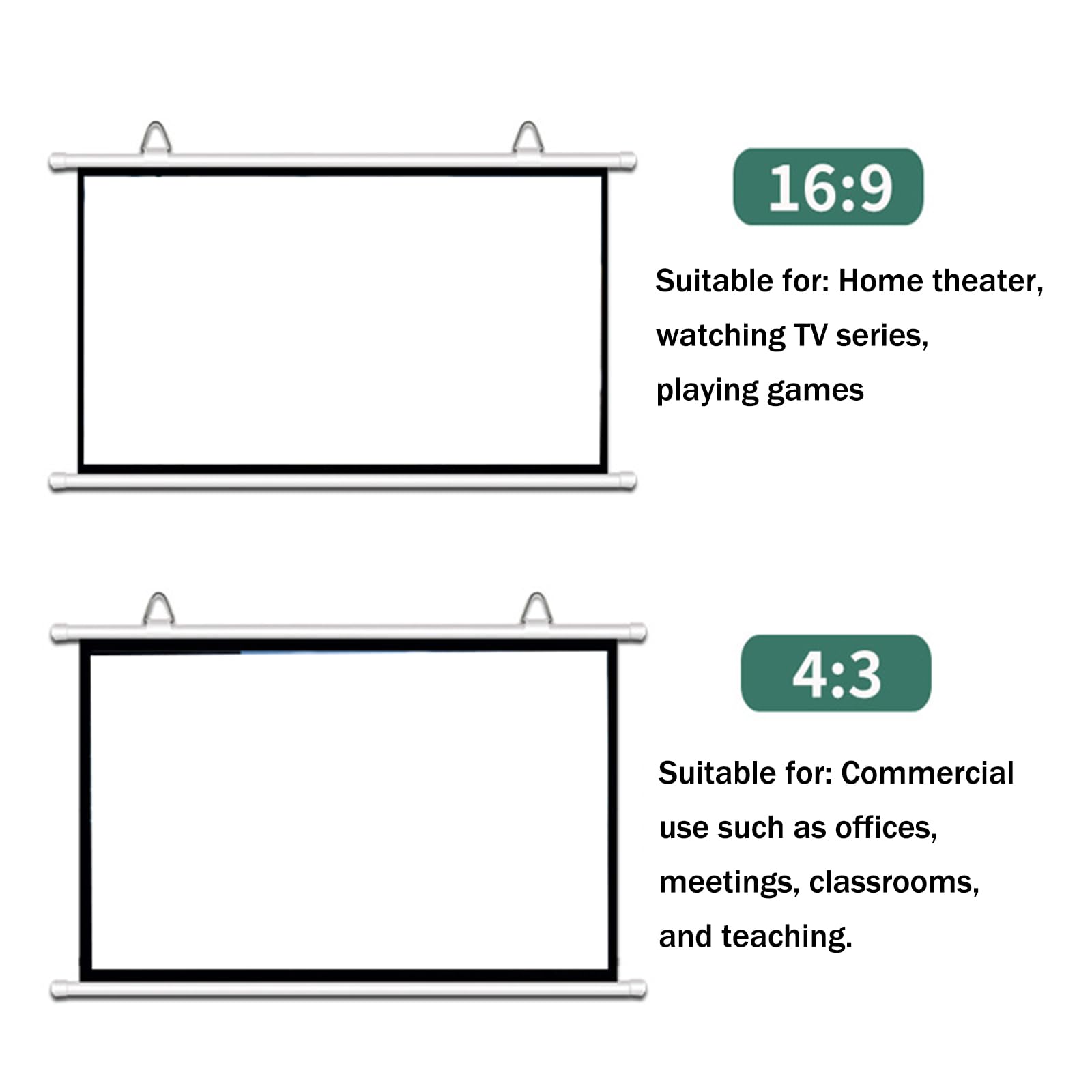 éCran Blanc Videoprojecteur,éCran Retroprojecteur Retractable,éCran De Projection Portable,Facile à Ranger,Convient Aux Salons,Jardins,Cours Et Salles De Classe