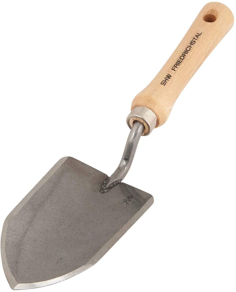 SHW-FIRE Set Kurzer Unkrautstecher und Blumenkelle aus geschmiedetem Stahl | Für Gartenarbeit & Unkrautentfernung | Zum Ausstechen von Unkraut & Umpflanzen | Schmiedequalität | Made in Germany