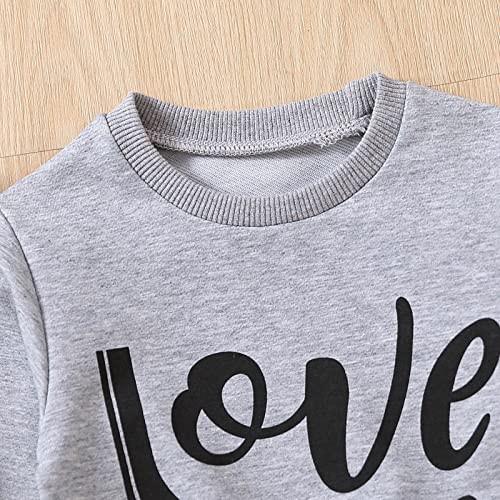 Camisetas infantis para meninos e meninas de 0 a 3 anos de idade, manga comprida, estampa de letras,