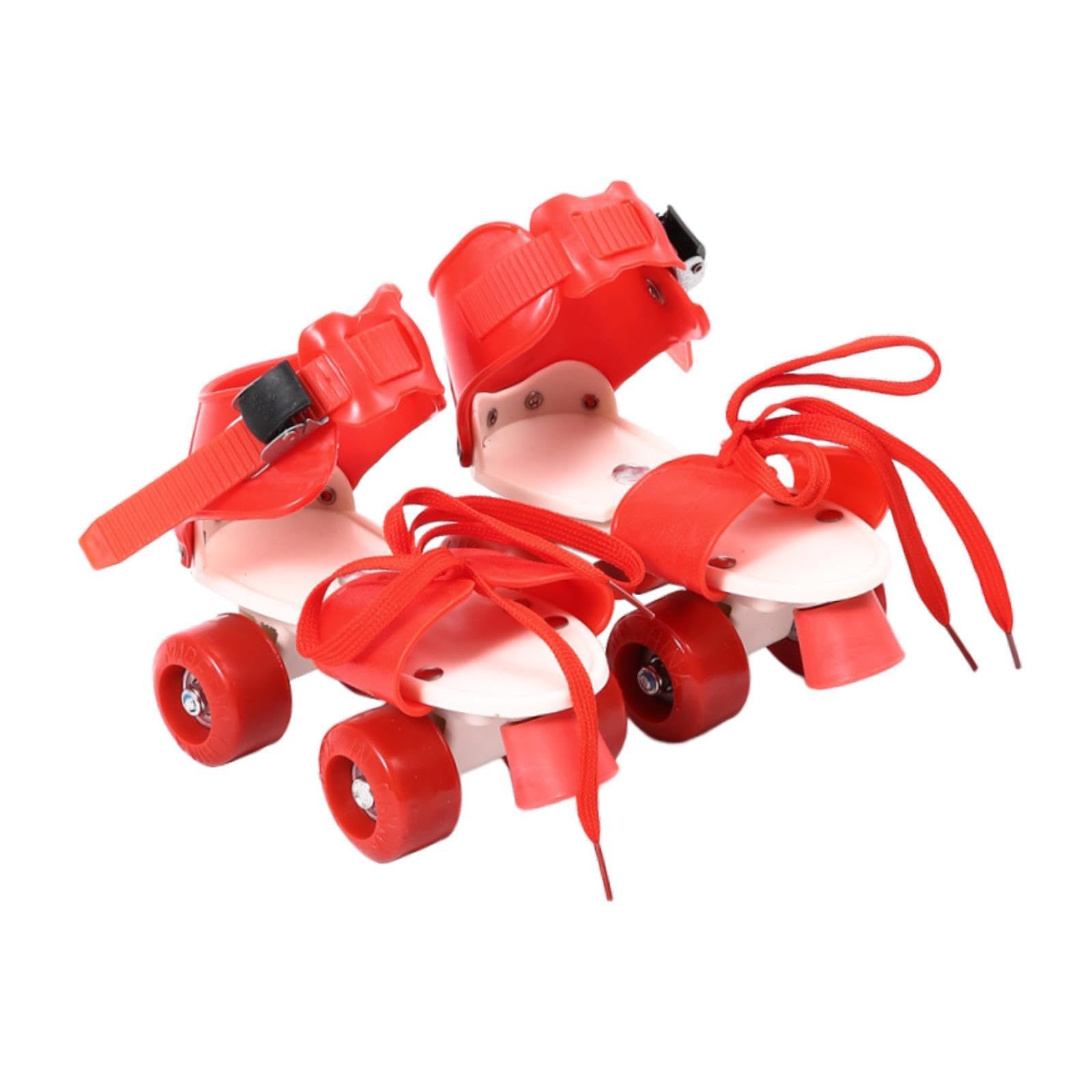 YIJU Kids Adjustable Roller Skates,Rollerskate,Comfortable,Double Row,Four Wheels for Kids Children Ages 3-6 Boys and Girls Gift, Red