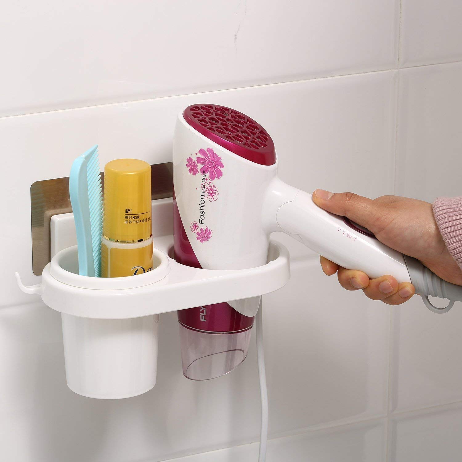 HOKIPO® Magic Sticker Series Self-Adhesive Hair Dryer Holder 1