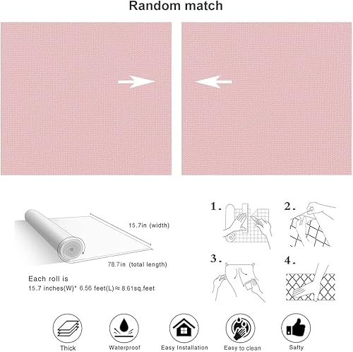 Miniatura 3 de Akywall Papel tapiz morado para despegar y pegar, papel de contacto morado texturizado, color sólido, morado, autoadhesivo, para cubrir paredes,