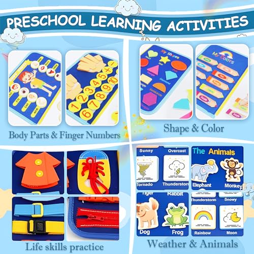 Image of Montessori Busy Board Sensory Toddler Activity Book (Planet) | Toddla Learning Quiet Book for Boys & Girls Ages 1-3, Ideal Birthday & Christmas Gift for 1+ Year Old