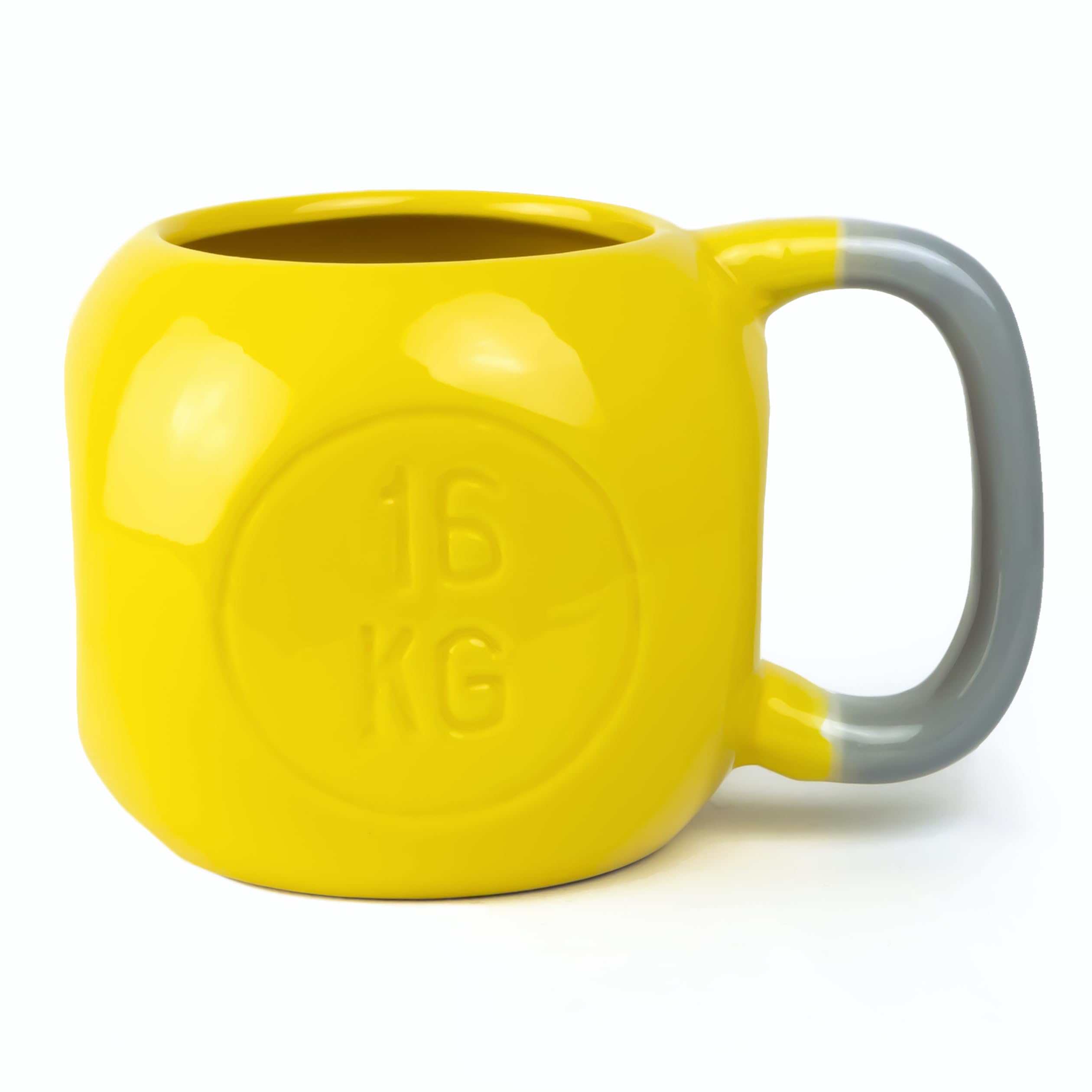 Kettlebell Mok 500 ml - Fitness Mok Geel - Keramiek - Geschikt voor