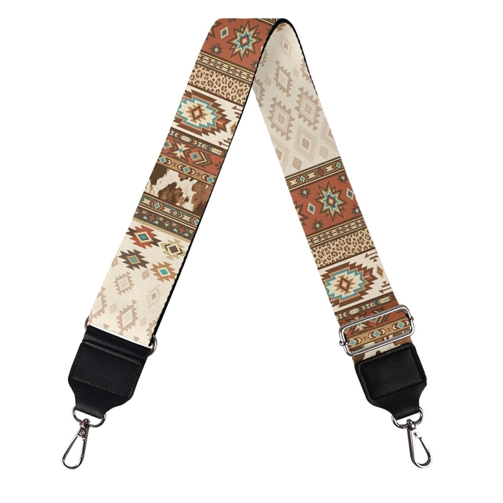 Coldinair Native American Purse Straps Replacement Ethnic Geometric Wide Crossbody Bag Straps,Wide Shoulder Strap Adjustable Guitar Strap for Purse