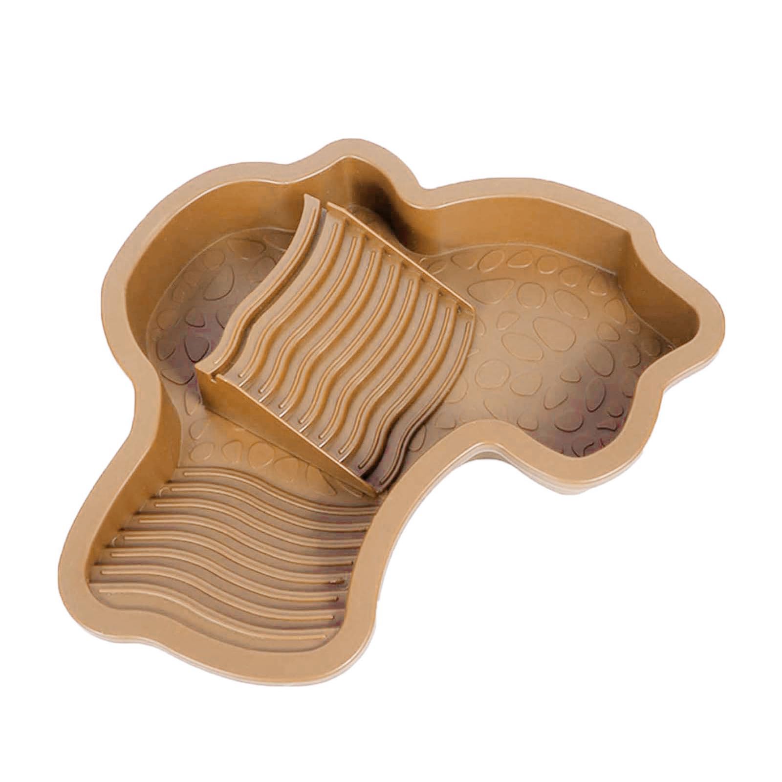 DAWTHTW Turtles Bathing Pool Water Bowl with Slip Proof 35x28.50cm Friendly Habitat with Steps for Reptiles Resting and Soaking Turtles Basking Platform with Step