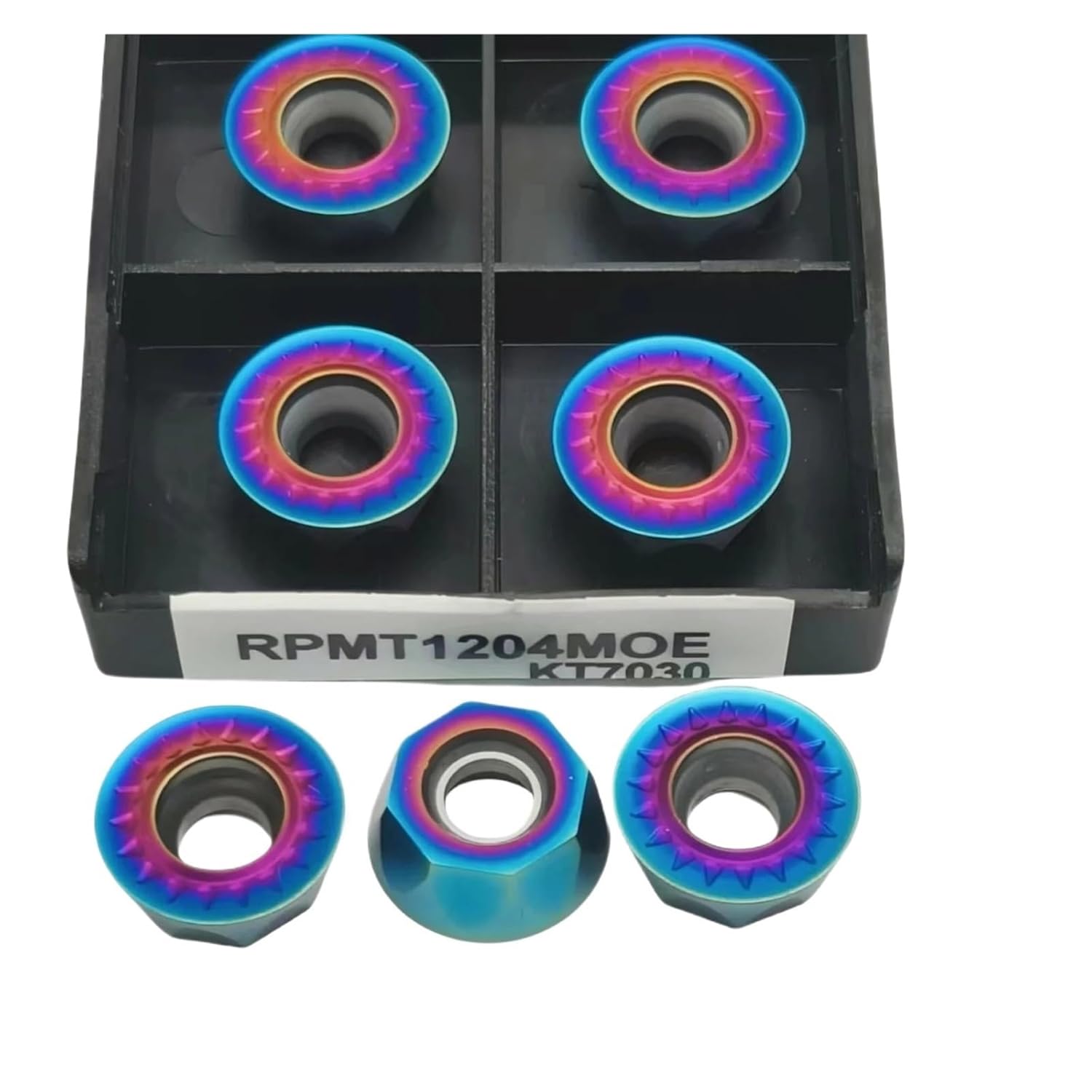 Turning Indexable Inserts Carbide 10PCS RPMT1204MOE KT7030 Internal Turning Tool Round Hard Alloy Metal Lathe
