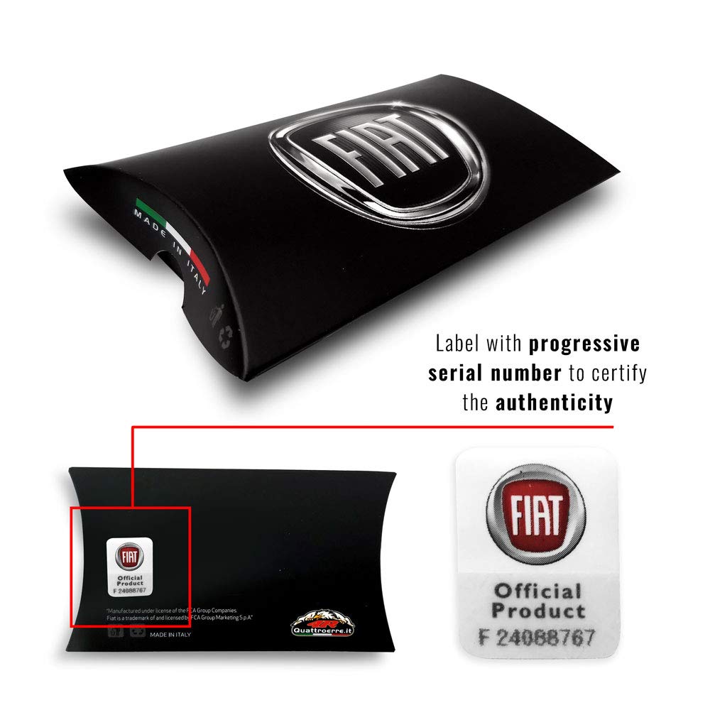 Fiat 21236 Porte-Clés Logo Officiel En Métal - Accessoire Authentique Fabriqué En Italie