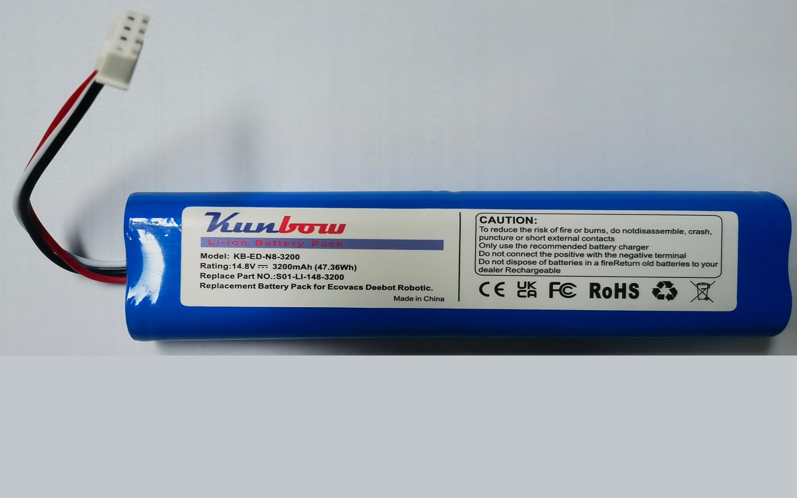 Batteria agli ioni di litio da 3200mAh, batteria di ricambio per Ecovacs Deebot N8, Deebot N8+, Deebot N8 Pro, Deebot N5, Deebot Ozmo 900, Ozmo 920, Ozmo 930 aspirapolvere. (14,8V/47,36Wh)