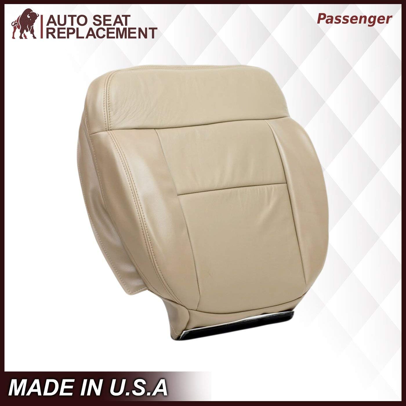 2005 2006 2007 2008 Ford F150 Synthetic Leather Seat Cover Replacement, Driver & Passenger Bottom Vinyl Seat Cover for Ford F150 (Medium Pebble Tan, Passenger Bottom)