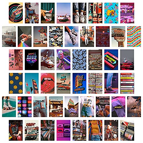 Wall Collage Kit de 50 tableaux esthétiques pour décoration de chambre Indie Room Decor Aestheticr pour collection de photos 10 x 15 cm Cover