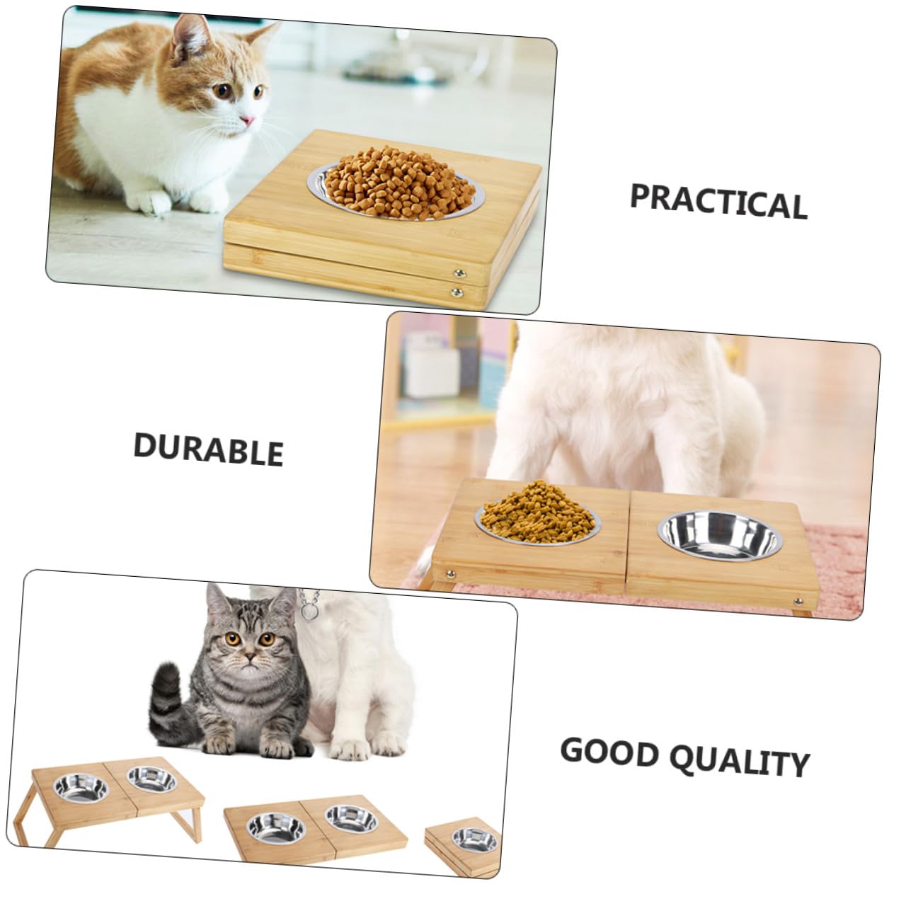 1pieza Comedero Doble para Soporte Inoxidable Cuencos para y Gatos De Limpiar y Almacenar