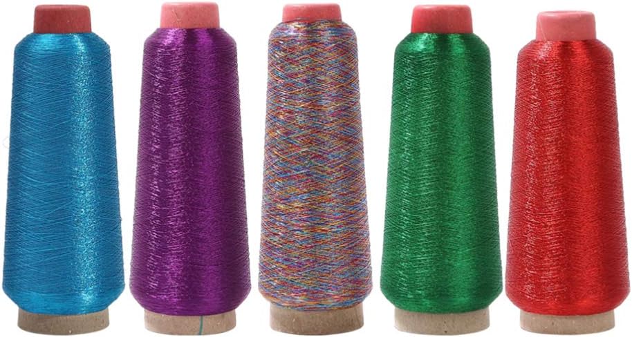 5 Colors Polyester Machine Thread Spools Metallic Embroidery Thread for Sewing Embroidery Machines
