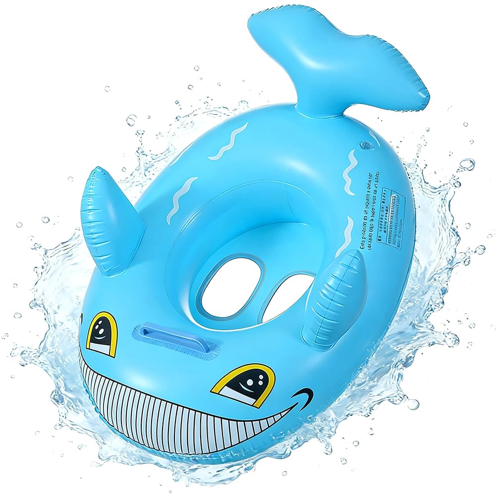 HATFRYF Shark Swimming Ring, Swimming Float Inflatable, Animal Inflatable Seat Swimming Ring, Swimmings Pool Bathing Accessories for Children, Summer Beach Water Party Toys Blue, Gift for Boys Girls