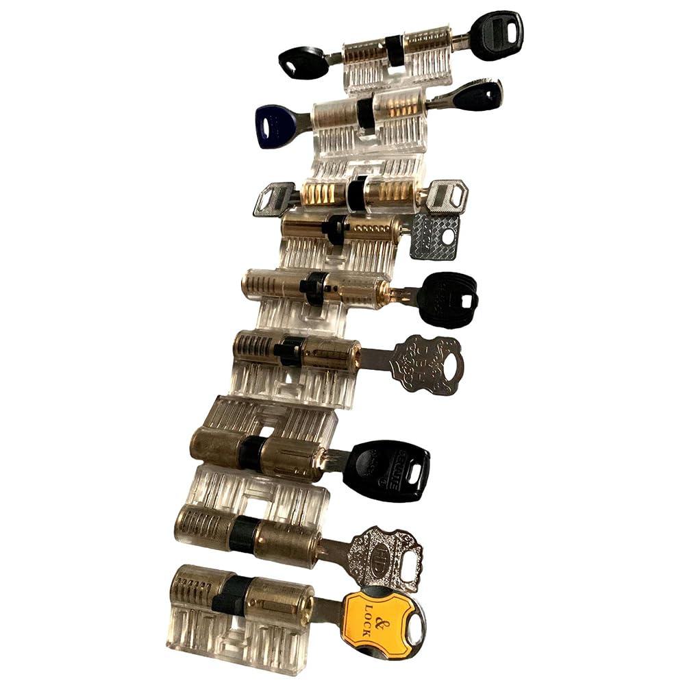 Herramientas de cerrajero, 14 piezas de cerradura transparente familia con 24 herramientas de selección de bloqueo kit de entrenamiento