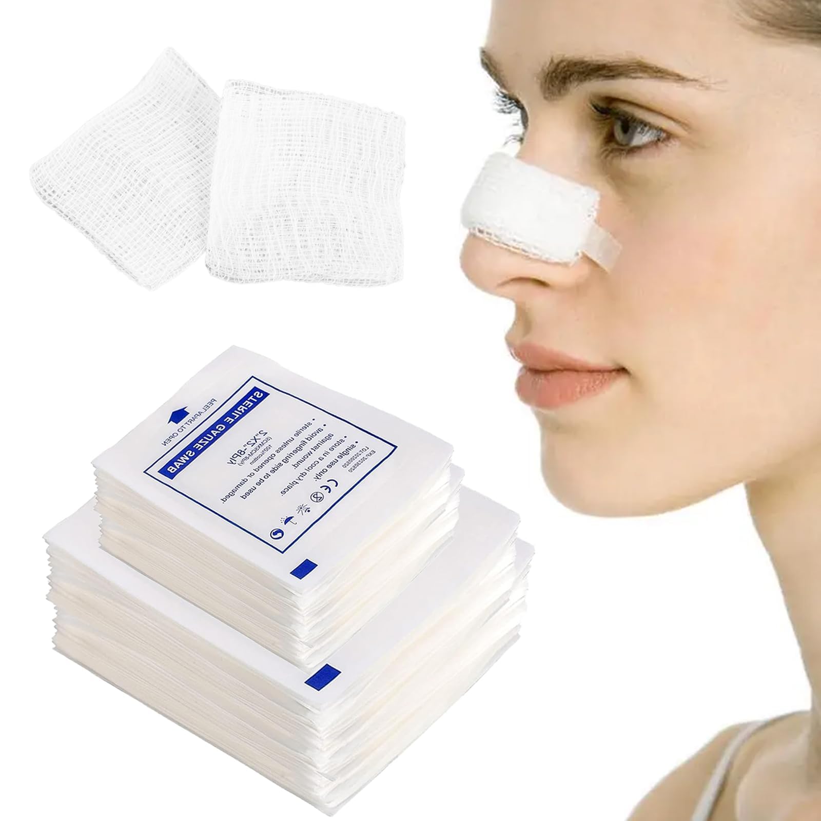 30Pcs Sterile Cotton Gauze Swabs - 5 X 5 Cm & 7.5 X 7.5 Cm Gauze Pads, Individually Packaged