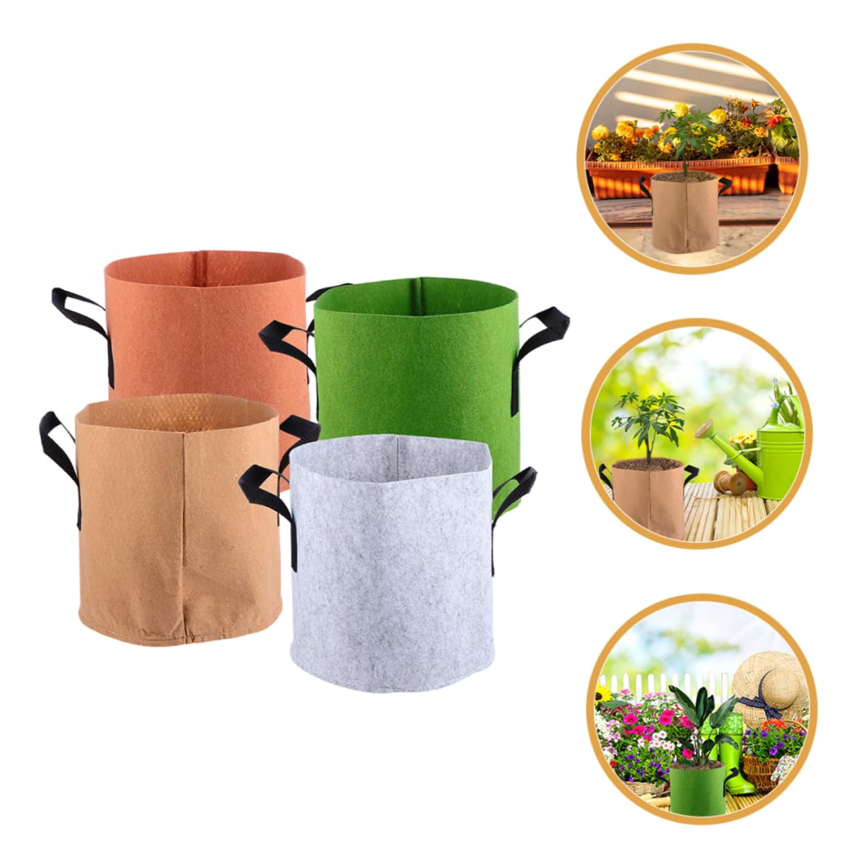 4piezas Plantar Macetas de Tela Bolsa para Cultivo de Papa Contenedor de Fieltro para Plantas Uso Jardín o Terraza