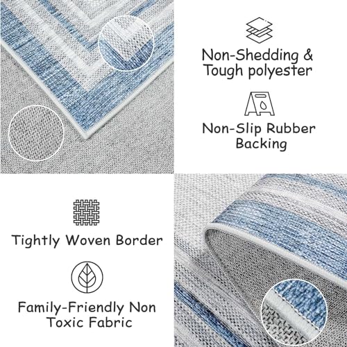 Tapete decorativo Beeiva borde azul 2x3 pies miniatura 4