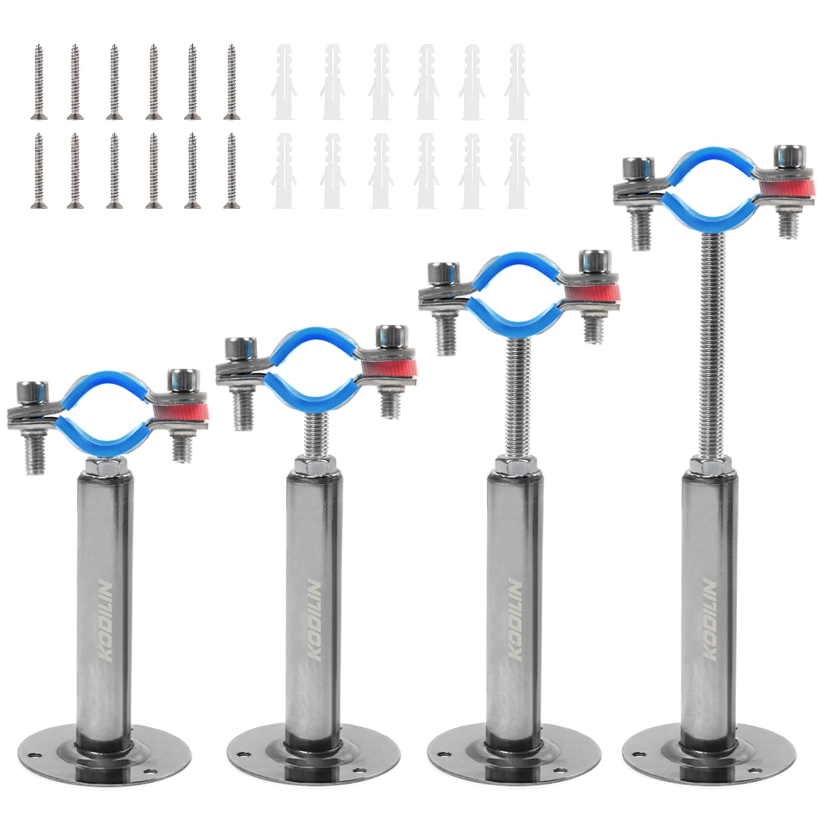 Support de tuyau réglable en acier inoxydable 304 pour tubes de 25-28 mm Lot de 4