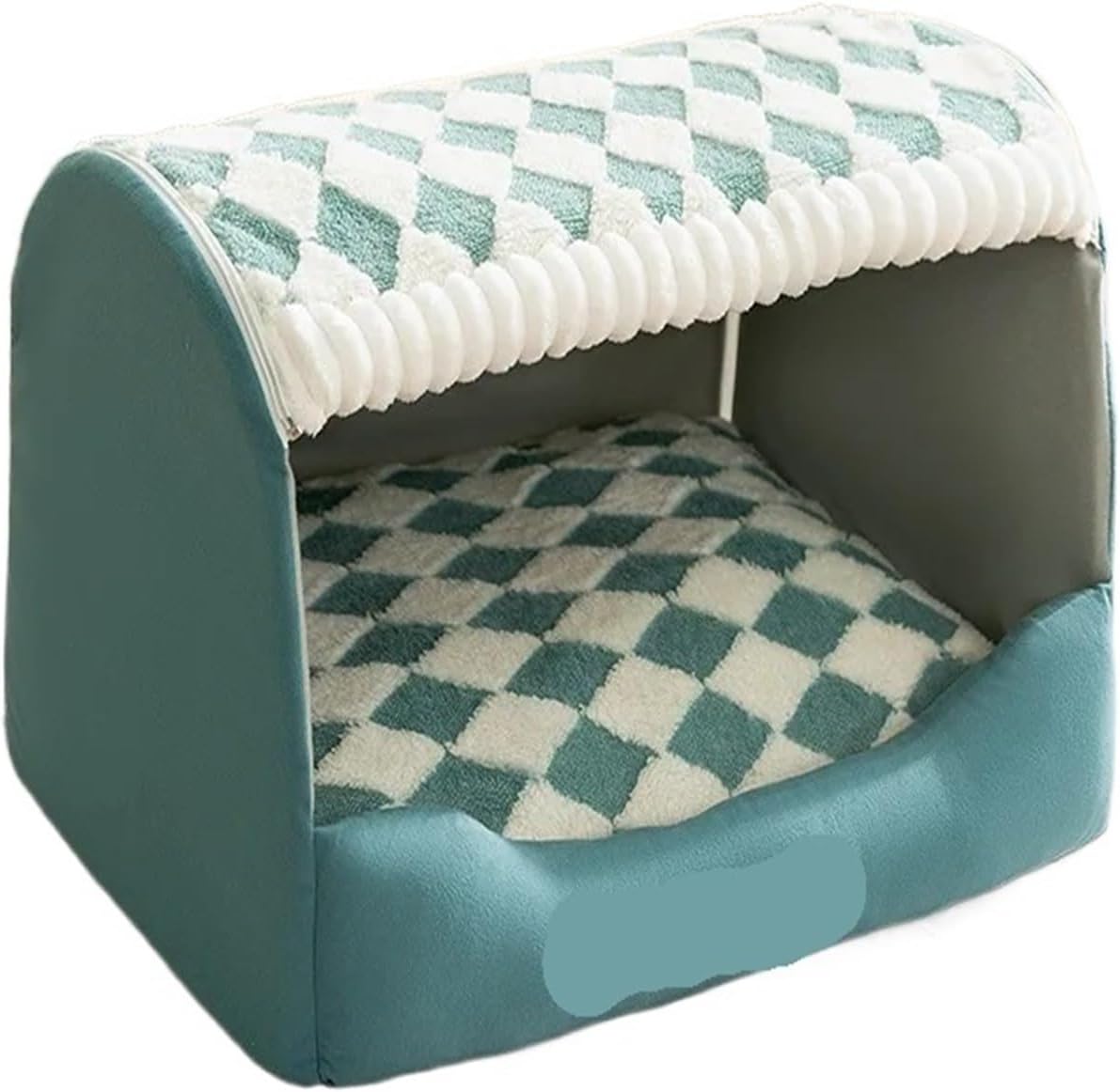 Pet Nest Autumn and Winter Dog Thousand Birds Grid Drawer Dog Kennel Large Dog Large Dog Kennel Deep Sleep Cat Kennel Pet Kennel Washable Small Pet Bed(Green,XXXL100x70x65cm)