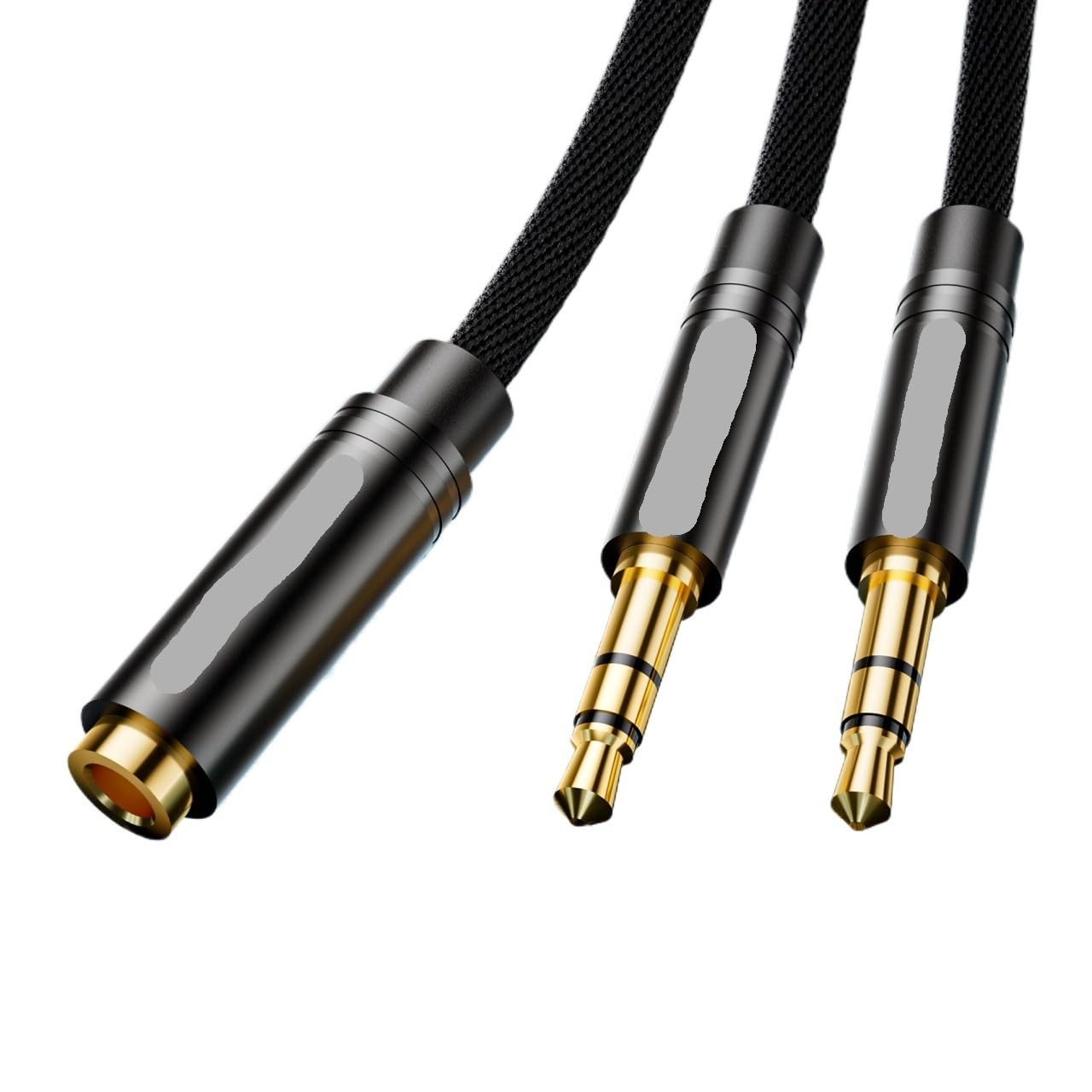 Adattatore per cuffie, cavo AUX da 3,5 mm per computer, da 1 femmina a 2 maschi per microfono, splitter a Y, adattatore per cuffie e PC (cavo TPE, 30 cm)