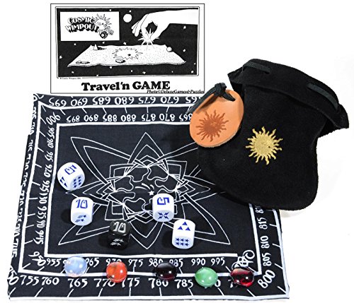 Cosmic Wimpout Deluxe Traveln Game, Black Cloth Scoreboard, 5 Glass