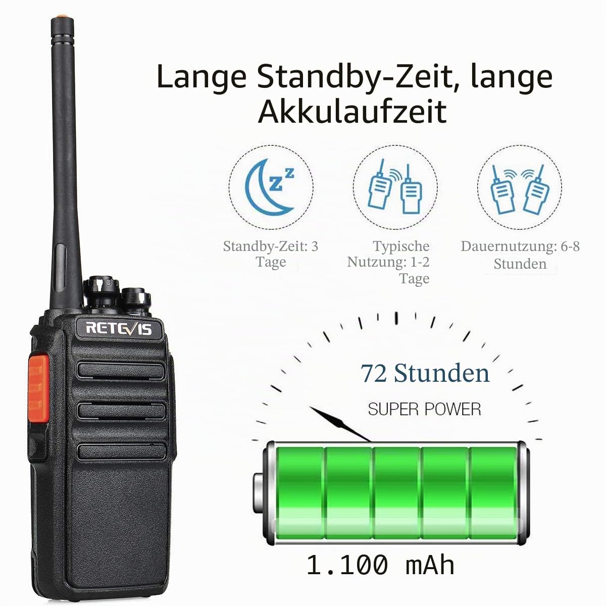 Retevis RT24 Plus Funkgeräte Professionell, PMR Walkie-Talkie Erwachsene Aufladbar, 16 Kanäle VOX CTCSS&DCS, Funksysteme mit Headset, Walki Talki 6er Set für Schule und Gewerbe (6 STK, Schwarz)