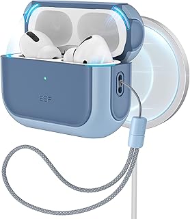 ESR for AirPods Pro 2 Case, MagSafe Charging, for Airpods Pro 2nd Generation/1st Gen (2023/2022/2019), Hybrid Drop Protection, HaloLock Orbit Hybrid Case for Apple Airpod Pro 2 with Lanyard, Blue