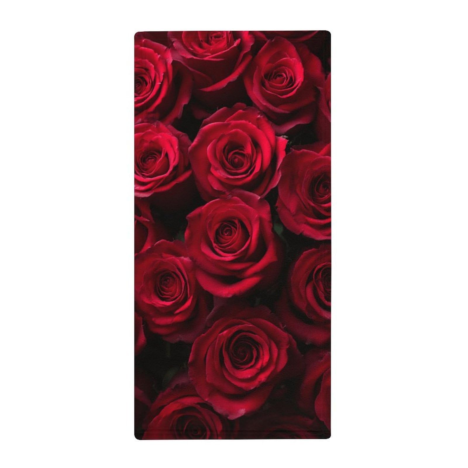 Anceky Decorative Kitchen Hand Towels, Red Rose Ultra Soft & Absorbent Guest Towels for Hotels & Home Bathrooms