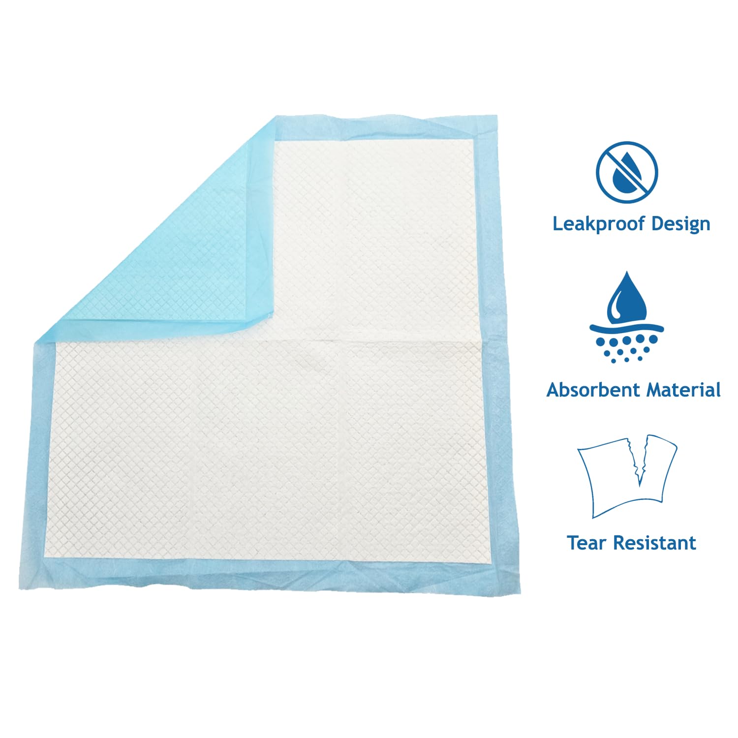 3Q Almohadillas para cachorros, 100 unidades de 22 x 22 pulgadas, almohadillas de entrenamiento para mascotas para perros, almohadillas de absorción rápida a prueba de fugas, almohadillas para orina