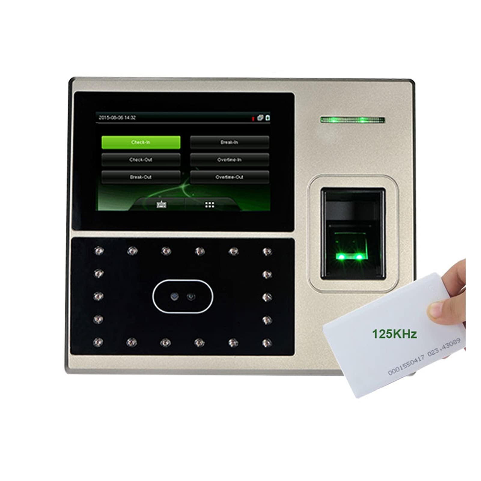 Clock in and Out Machine for Employees 800 Iface800TCP/IP Biometric Fingerprint Face Facial Time Attendance Door Access Control Time Clock Time Recorder System Fingerprint Cards