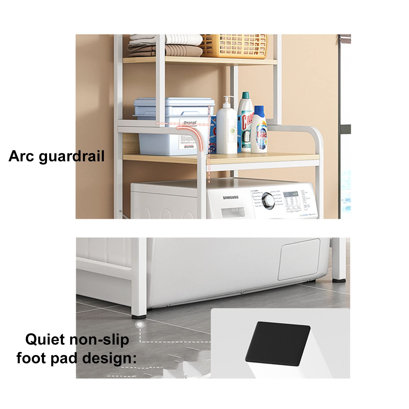 Amazon｜洗濯機収納ラック、トイレ収納棚バスルーム上、スペース節約