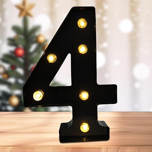 Miniatura 15 de Letras Iluminadas LED, Señales de Barra LED, Luces de Barra a Batería, Luces con Letras para el Hogar, Decoración de Barra Blanco,Negro