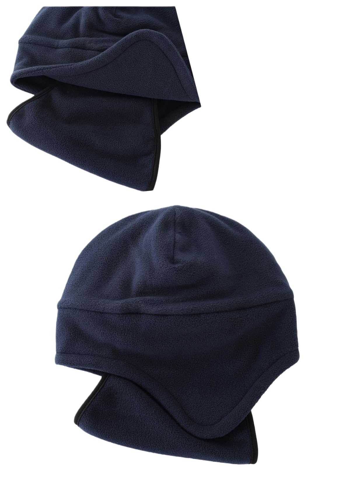 Gorro de invierno 2 en 1 para hombre, forro polar, orejeras, calavera, deportivo, máscara de esquí