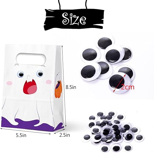 Miniatura 2 de WEEPA Bolsa de regalos de Halloween, 24 bolsas de Halloween para dulces, bolsas de golosinas de Halloween, bolsas de regalo de papel a granel para