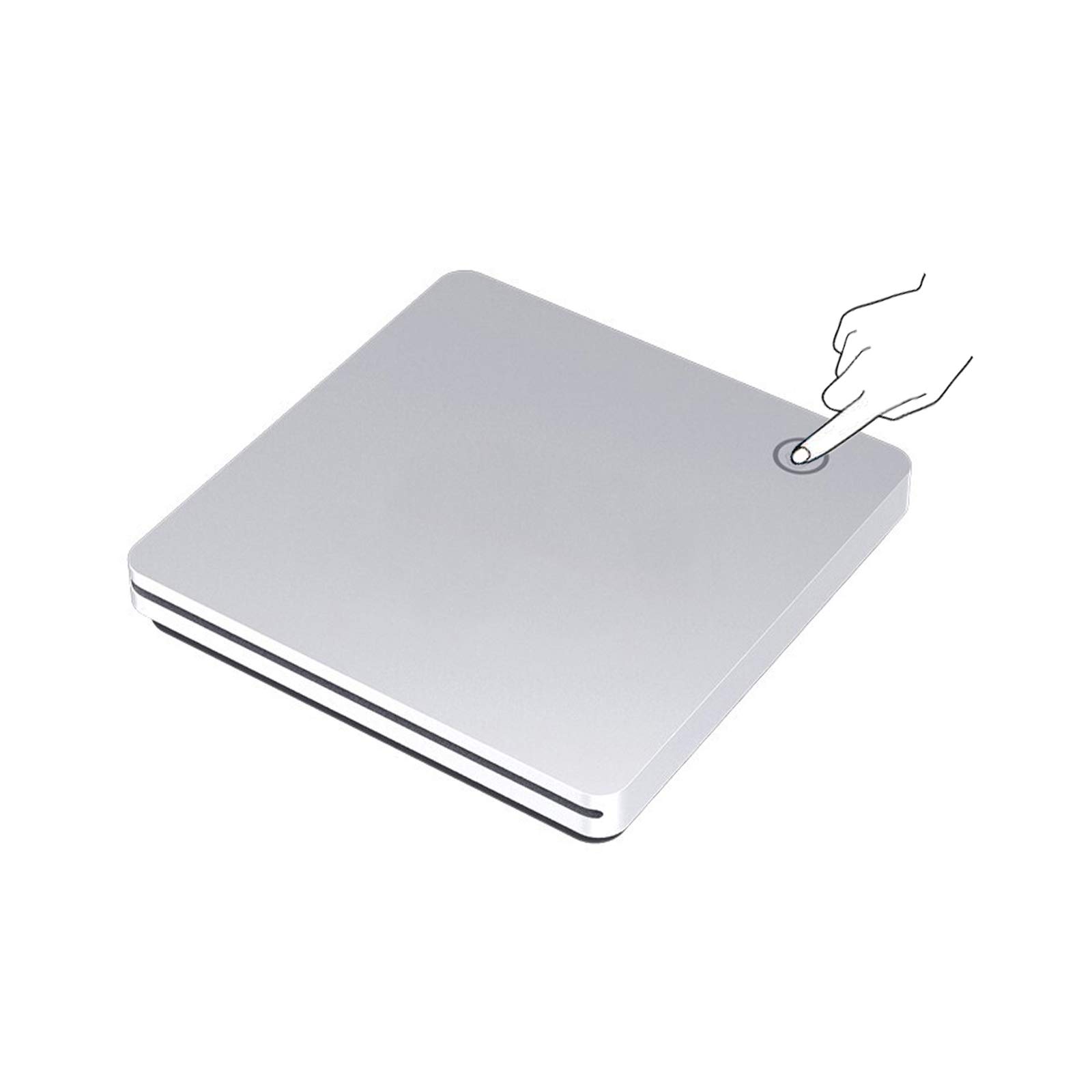 External 3D Blu Ray DVD Drive,USB 3.0 and Type-C Blu Ray DVD Burner Ultra Slim Smart Touch Slot-in BD CD DVD RW Burner Player Writer Compatible with Laptop Desktop MacBook Windows 7 8 10 Mac OS-Silver-image-30