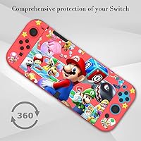 Vista 5 de PERFECTSIGHT Designed for Nintendo Switch OLED Protective Case, Switch OLED Joycon TPU Dockblae Cases for Girls Boys Kids Cute Kawaii Shell for