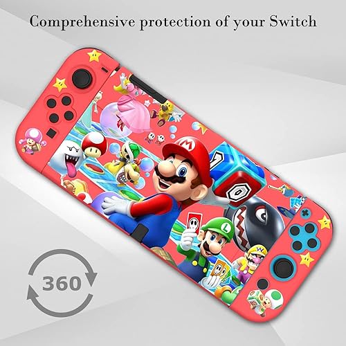 Miniatura 5 de PERFECTSIGHT Designed for Nintendo Switch OLED Protective Case, Switch OLED Joycon TPU Dockblae Cases for Girls Boys Kids Cute Kawaii Shell for