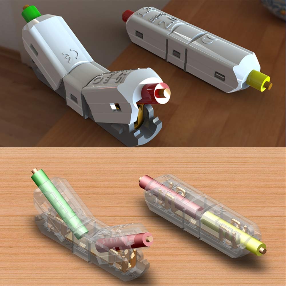 I-5 Lot de 100 connecteurs de câbles électriques à Bout à Bout, bornes à, Verrouillage Rapide, 12-11 AWG, 4 mm², kit d'outils