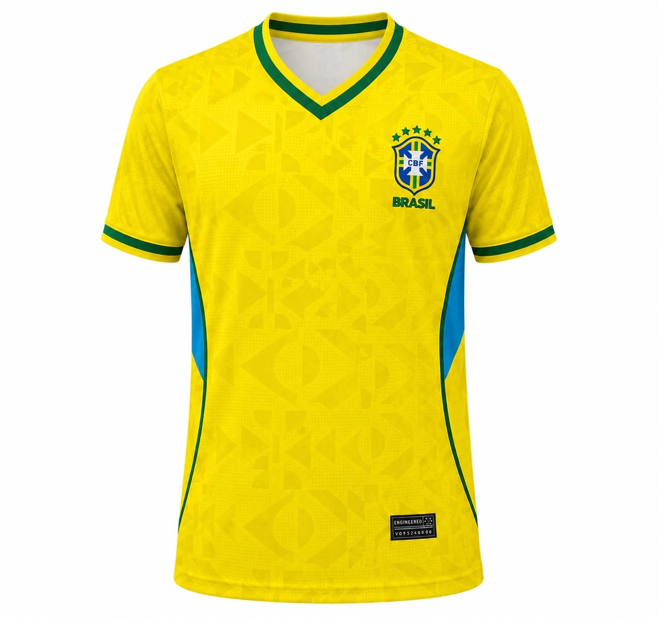 Men's Yellow Football Jersey | Polyester Quick Dry Sports T-Shirt | V Neck Half Sleeve Athletic Training Tee for Football, Gym, Running, Workout & Casual Wear-image-3
