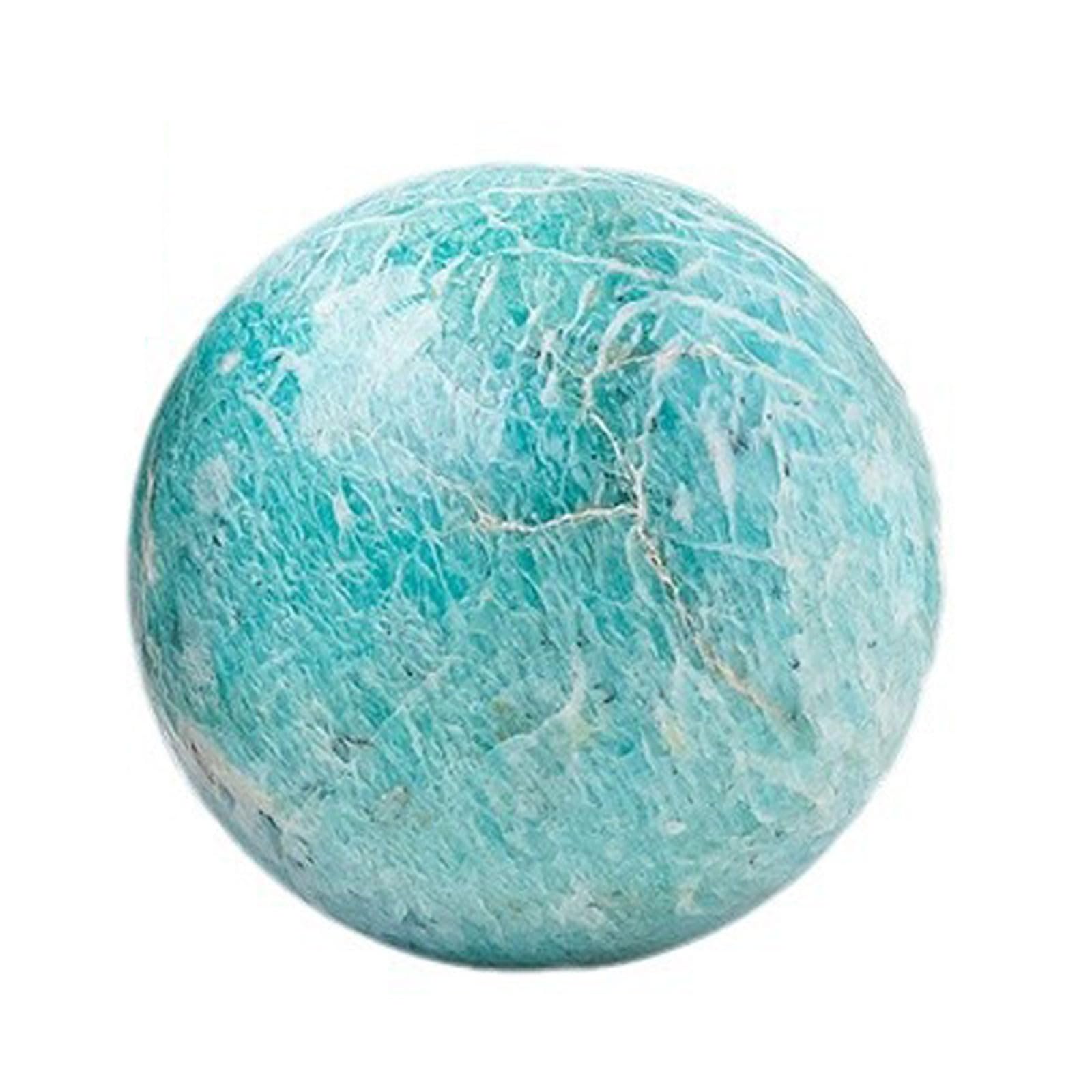 AUOQKQUT Crystal Ball Polished Gemstone Sphere Balls with Wood Stand for Divination Yoga Photography Decoration,75~80mm