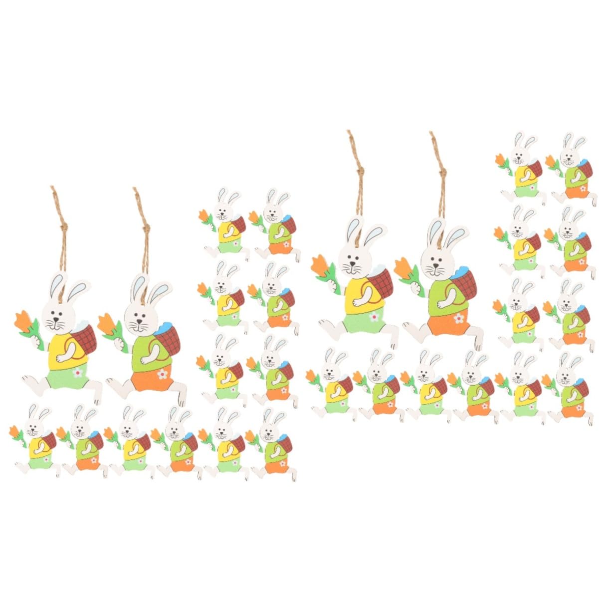 CLMJHG FCXDMY 40 Pezzi di Pasqua in Legno Coniglietto Ciondolo Ornamenti da Appendere per Decorazioni da Giardino Ragazzi e Ragazze Giochi e Decorazioni per la Casa per Creare un'Atmosfera Festiva